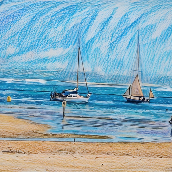 Beach & Boats Wells-Next-Sea Norfolk Greeting Card A5 