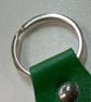 Green Leather Keyring with Celtic Design & 3 Green Gemstones - Image 2