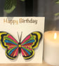 Handmade pink butterfly quilled card - Image 1