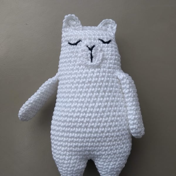 Teddy bear, Polar bear, Crochet toy, Baby gift, Cotton yarn