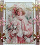 Hand Crafted Decoupage Christmas Card - Happy Christmas 3344 Xmas Shopping Girl - Image 2