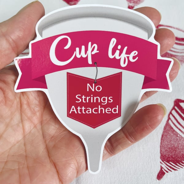 Menstrual Cup Sticker, 10cm feminist protest vinyl sticker for cup users