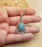 Triangle Filigree boho Amazonite necklace. Virgo jewelry - Image 2