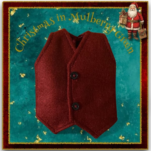 Burgundy Tailored Felt Waistcoat 