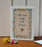 Hand stitched card, pretty, detailed work, Liberty fabric, a card to keep