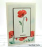 Blank Red Poppy Card - textured, embossed, all occasions, birthday, remembrance