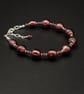 Murano plum garnet and sterling silver Venetian glass handmade bracelet