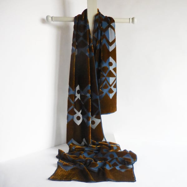 LIMITED EDITION SILK VISCOSE DEVORE VELVET SCARF