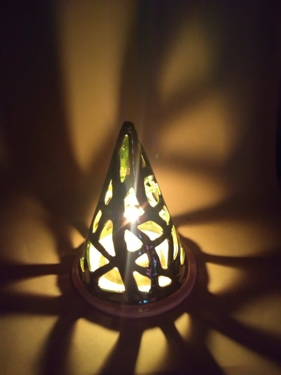 Ceramic hand made quirky green christmas tree lantern or tealight