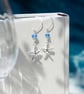 Silver Starfish Sea Glass Earrings - Image 2