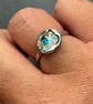 Enamel Ring, water-cast ring, blue and gold ring, blue enamel ring, gift for her - Image 8