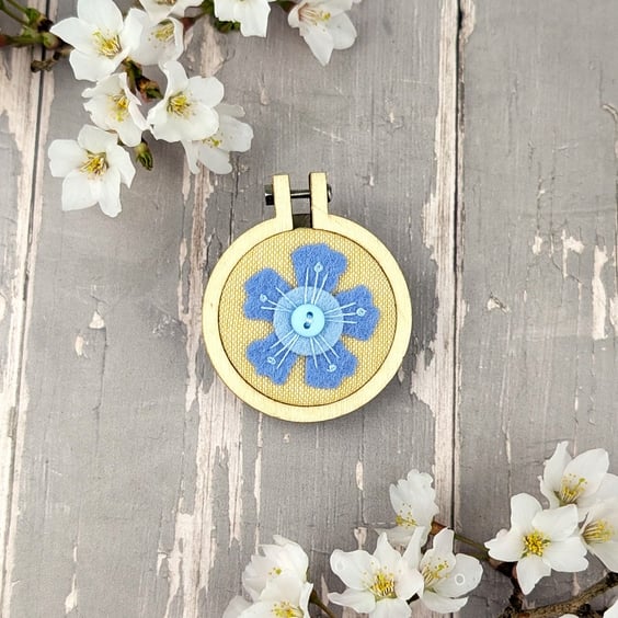 A Hand Embroidered Blossom Brooch