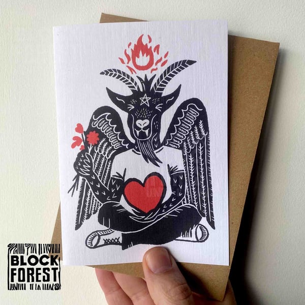 Baphomet Be Mine Love Greetings Card