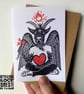 Baphomet Be Mine Love Greetings Card