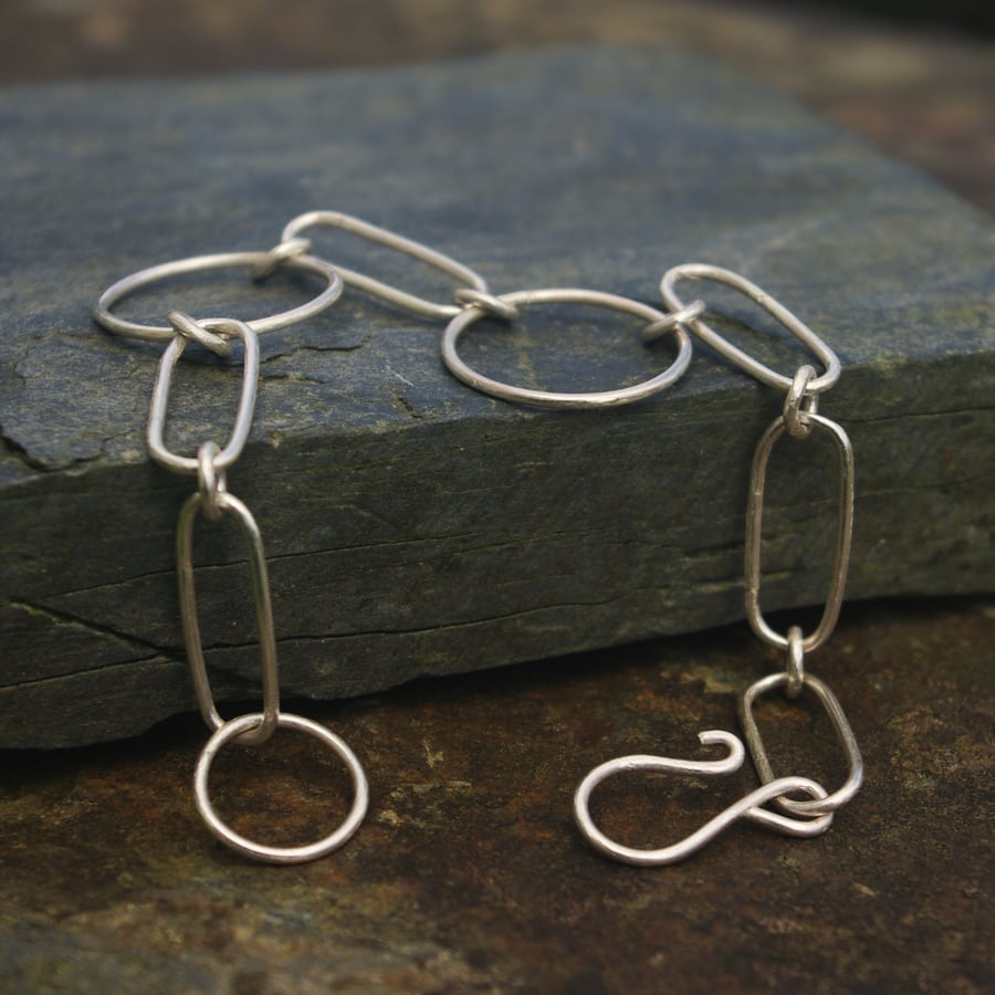 Eco Silver Chain Link Bracelet 