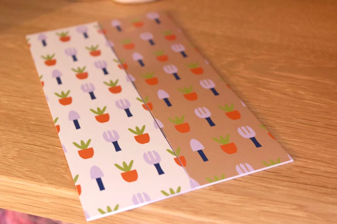 'Gardening gear' reading bookmark