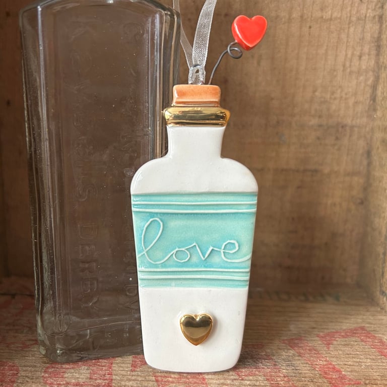 Ceramic Love Spell Potion Bottle decoration Blue