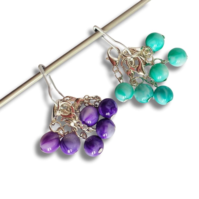 Stitch Markers for Crochet - Grape and Spearmint