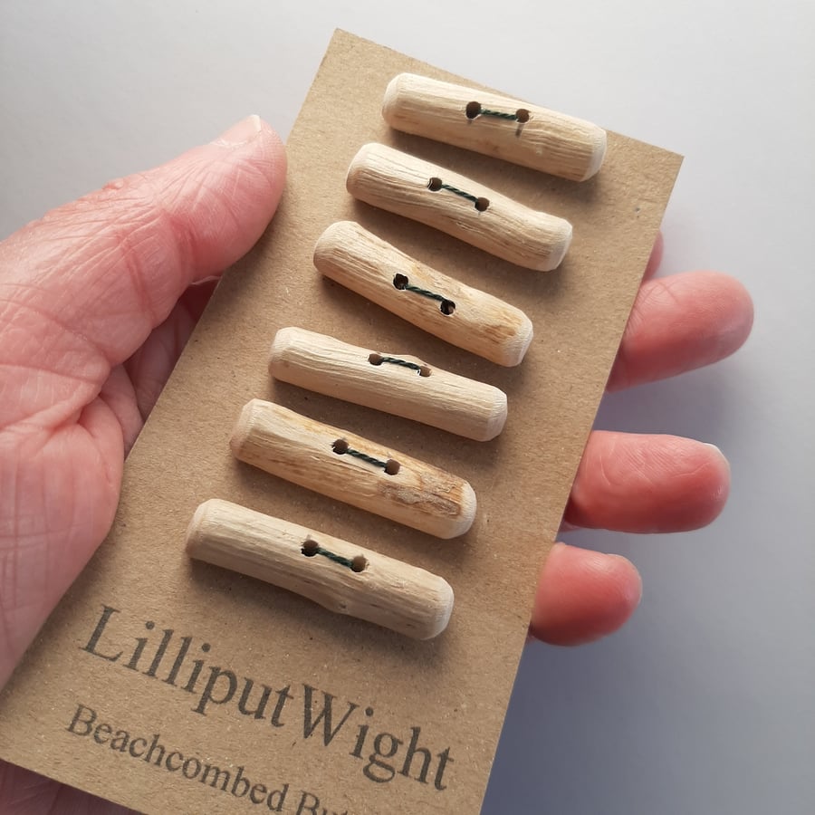 Set of six driftwood toggle buttons