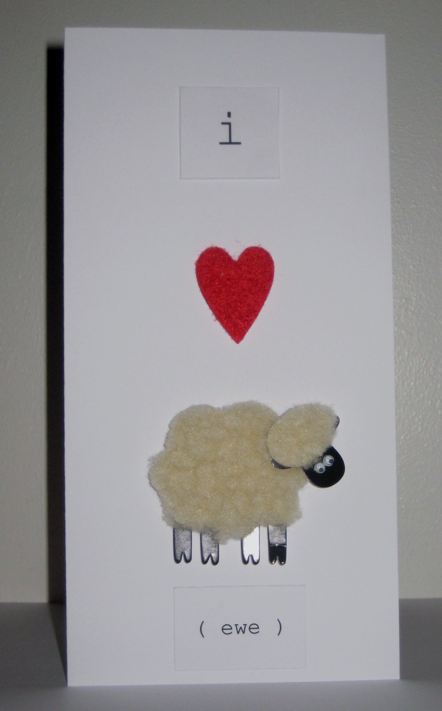 I Love Ewe Sheep Valentine Card
