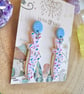 Handmade Colourful Biscuit Fish Polymer Clay Earrings - Image 2