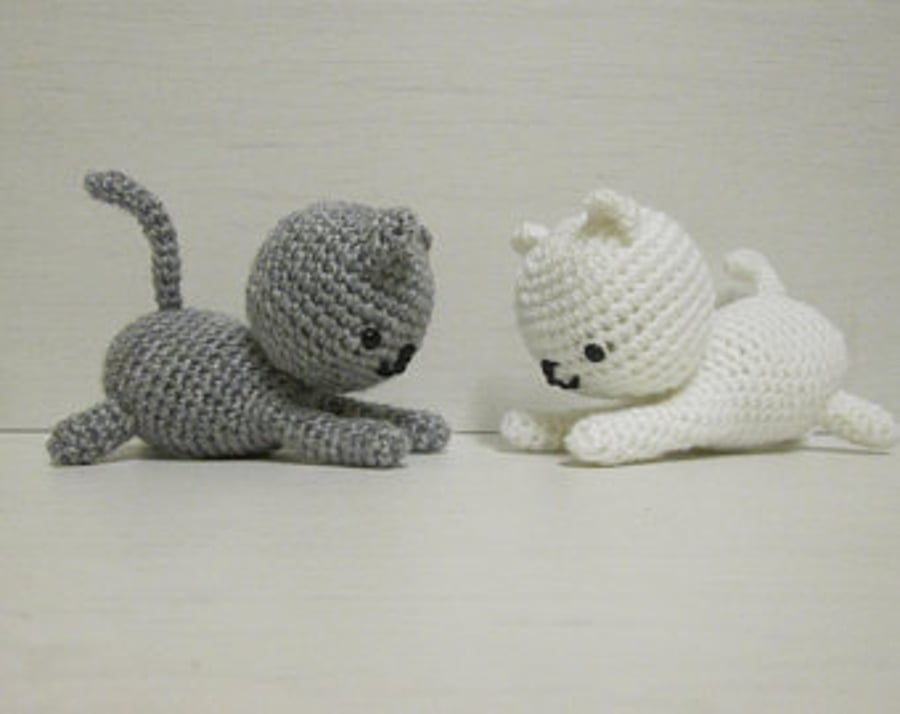 Yin Yang kittens, crochet toys, handmade, amigurumi, shower gift for baby