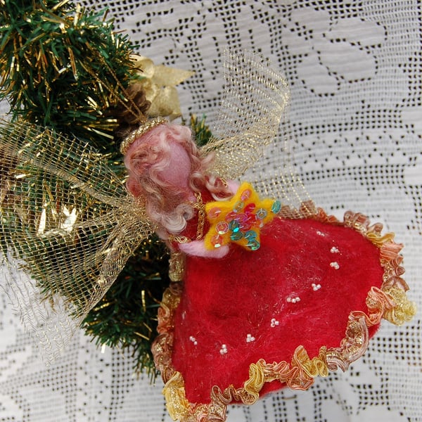 Carmen a Christmas Fairy tree hanging ornament, topper or table display
