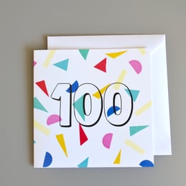 Confetti 100th Birthday Card 