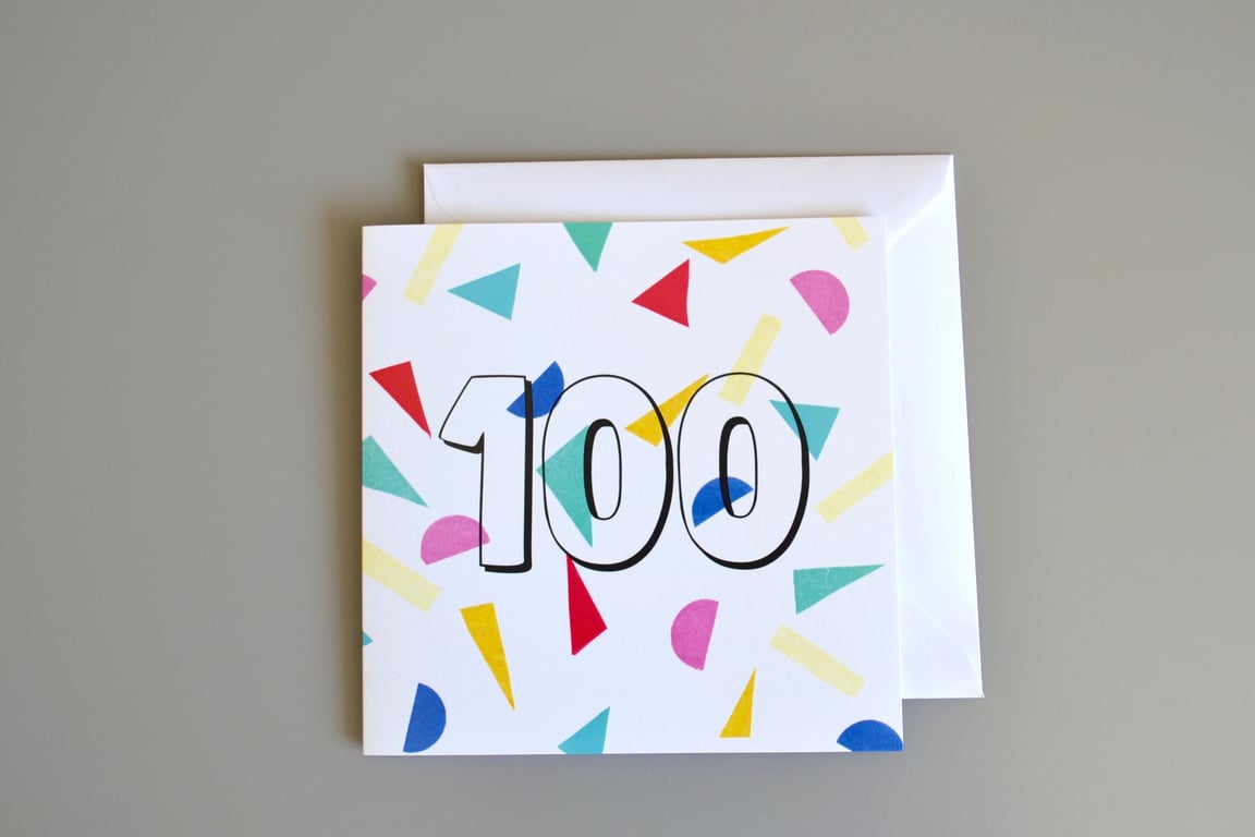 Confetti 100th Birthday Card 