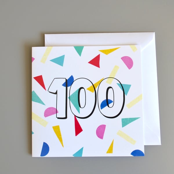 Confetti 100th Birthday Card 