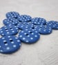 10 Small Dark Blue Polkadot Buttons - Image 2