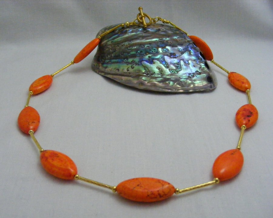 Orange Magnesite Necklace