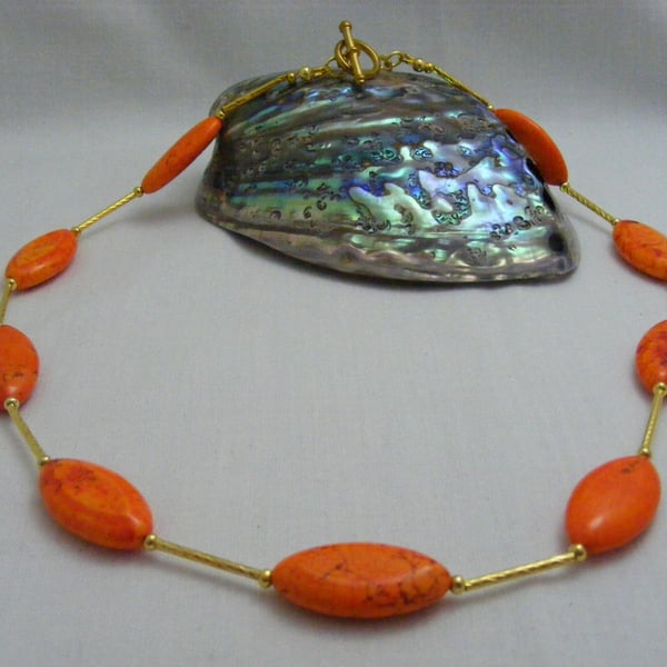 Orange Magnesite Necklace