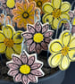 Handmade Stoneware Ceramic Flower Stake - Yellow with Bee - Image 7
