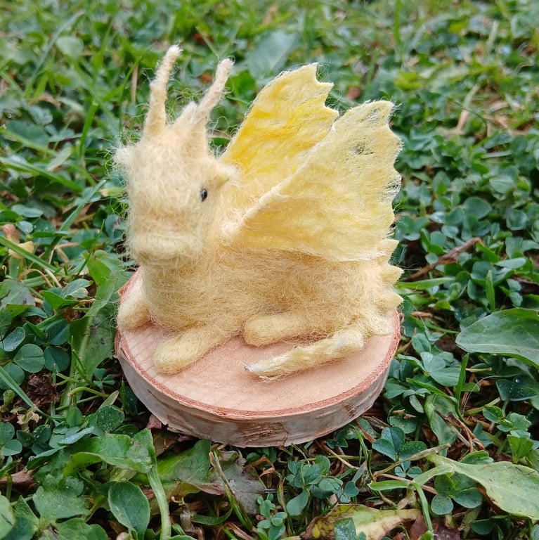 Buttercup Dragon Needlefelt Miniature Dragon Sculpture