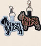 French Bulldog Keyring - Dog Silhouette Word Art Accessory