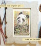 Little panda drawing, letterbox art gift, original drawing