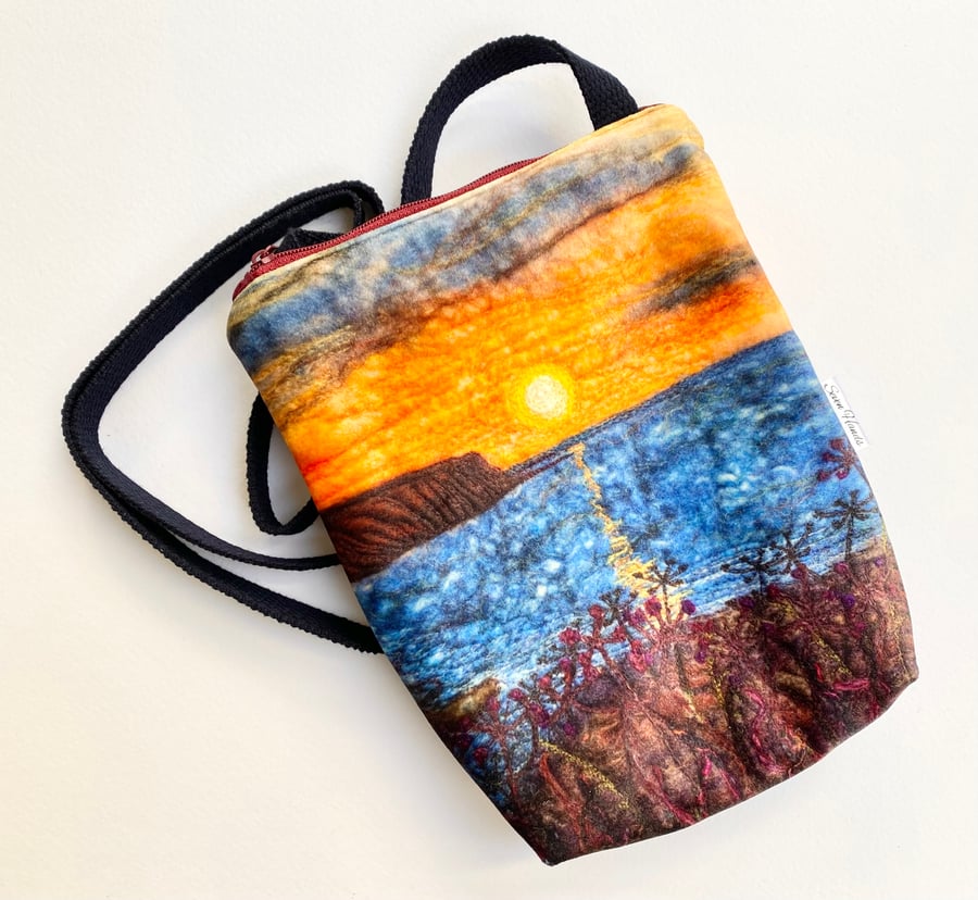 Sunset velvet cross body evening special occasion bag. 