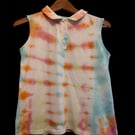 One-of-a-Kind Handmade-Style Tie-Dye Sleeveless Polo – Approx. Size 10