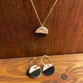 Monochrome pendant & earrings