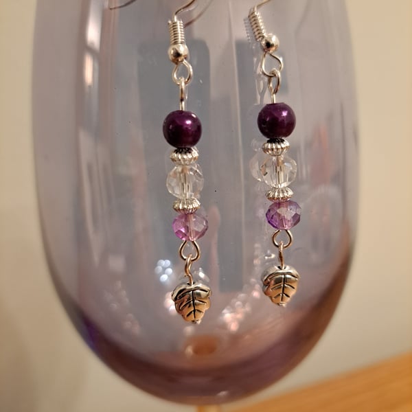 Silver Leaf Drop Earrings