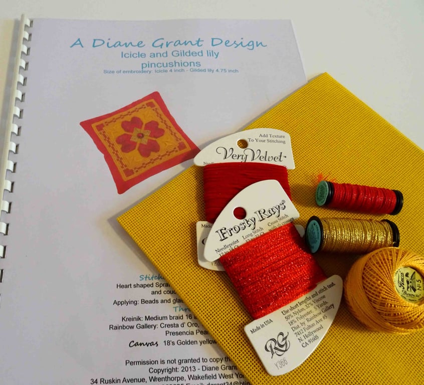 KIT Guilded Lily Pincushion - For adventurous stitchers