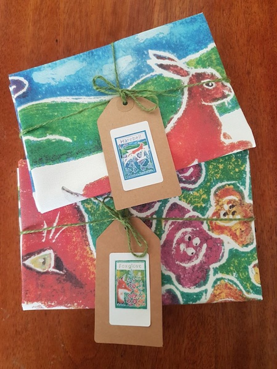 Pair of Tea Towels - Foxglove and Harebell