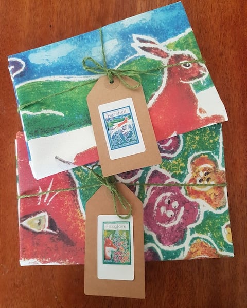 Pair of Tea Towels - Foxglove and Harebell