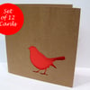 Set of 12 Robin Christmas Cards 