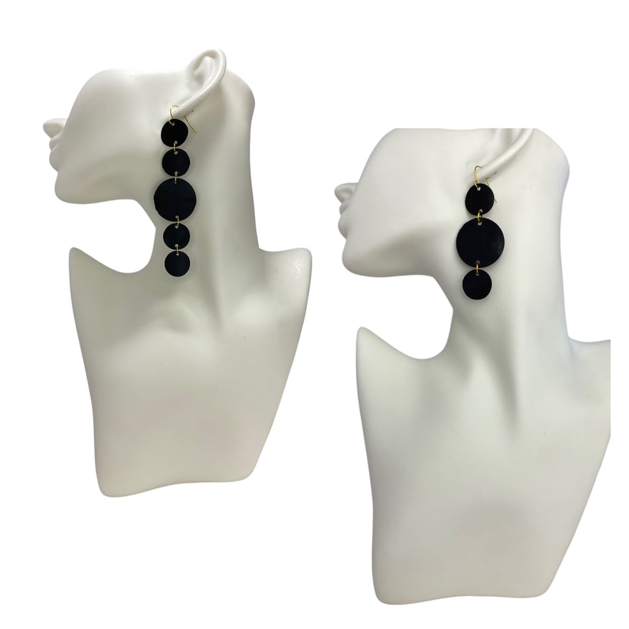 2-in-1 Sustainable Style – Two Looks, One Set - Upcycled Rubber Disc Earrings 