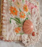 Embroidered flowers and lace textile brooch - Image 8