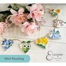 Mini Heart Bunting Emma Bridgewater Decoupaged Wildflower Spring Summer Themed