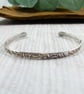Silver Cuff - Embossed Abstract Pattern with Antiqued Finish. Size Medium - Image 4