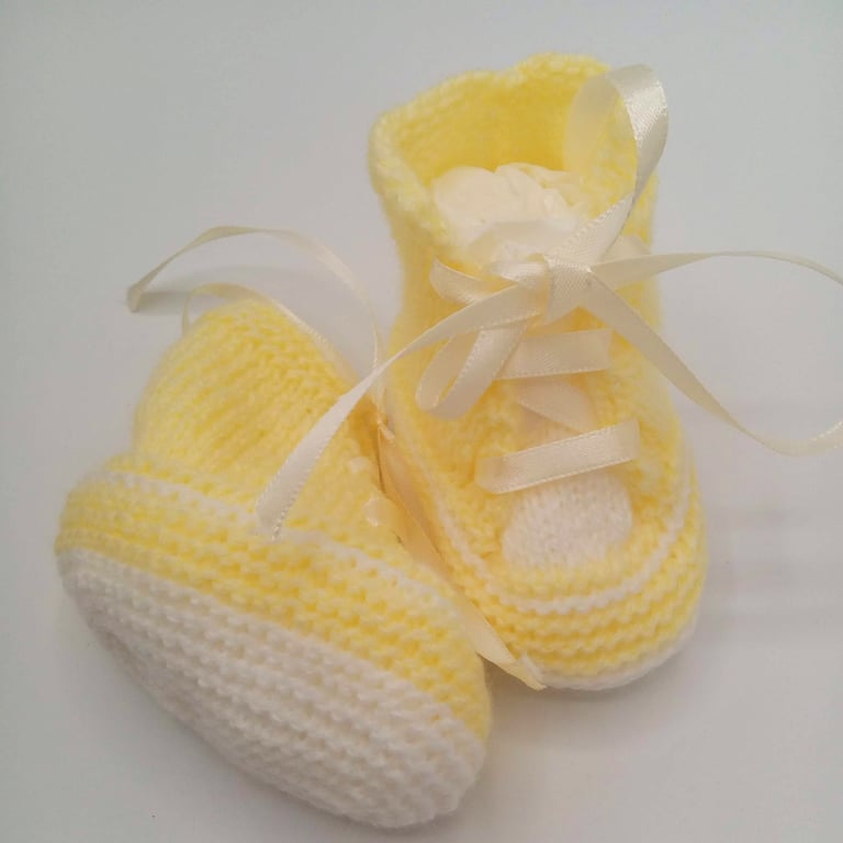 Baby's Hand Knitted Trainer Style Boots, Gift Ideas for Baby, Boots for 3-9 mths